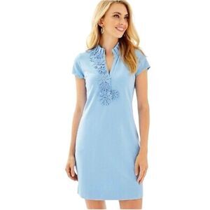 New Lilly Pulitzer Clary Pique Polo Dress in Blue Peri